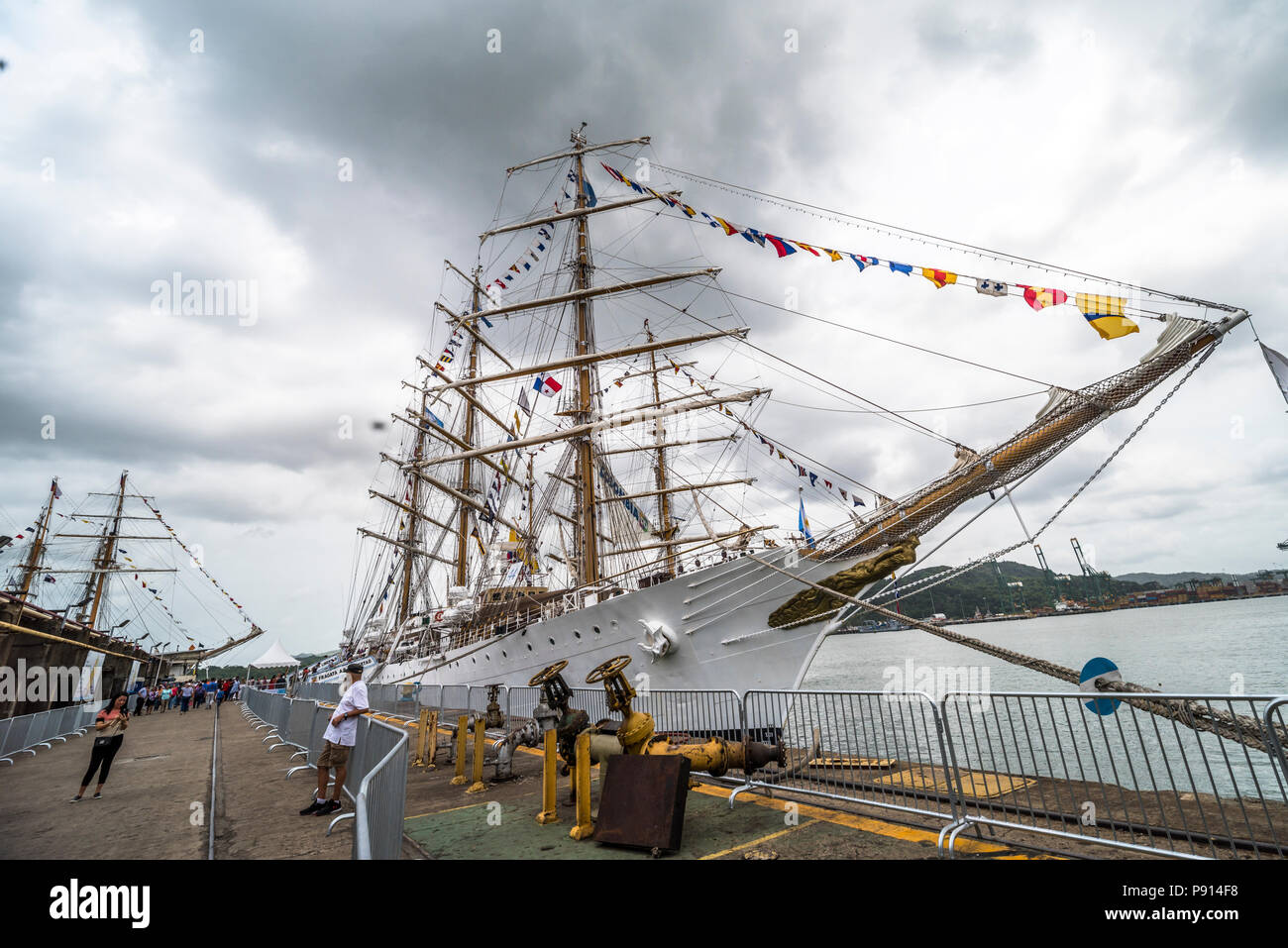 Scuola di vela navi in Panama Balboa porta a Velas Latinoamerica 2018 regata Foto Stock