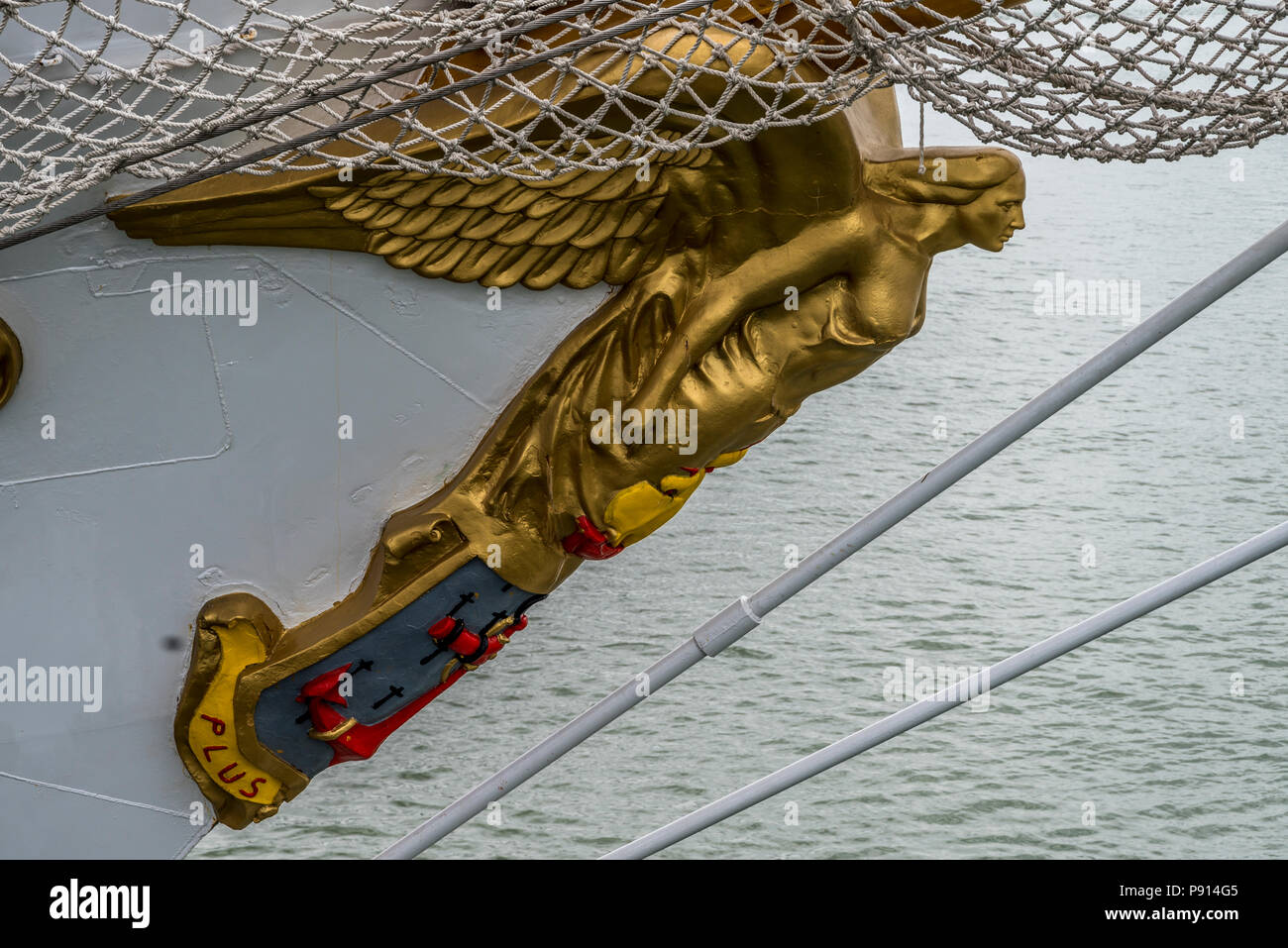 La figura testa dalla nave a vela in Tall Ships regata Velas Latinoamerica 2018 Foto Stock