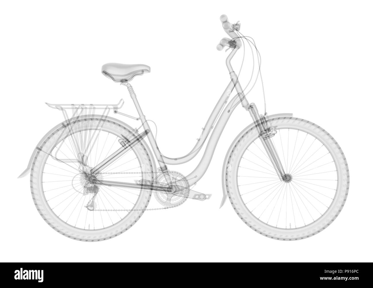 X-ray bike isolato. 3D render Foto Stock