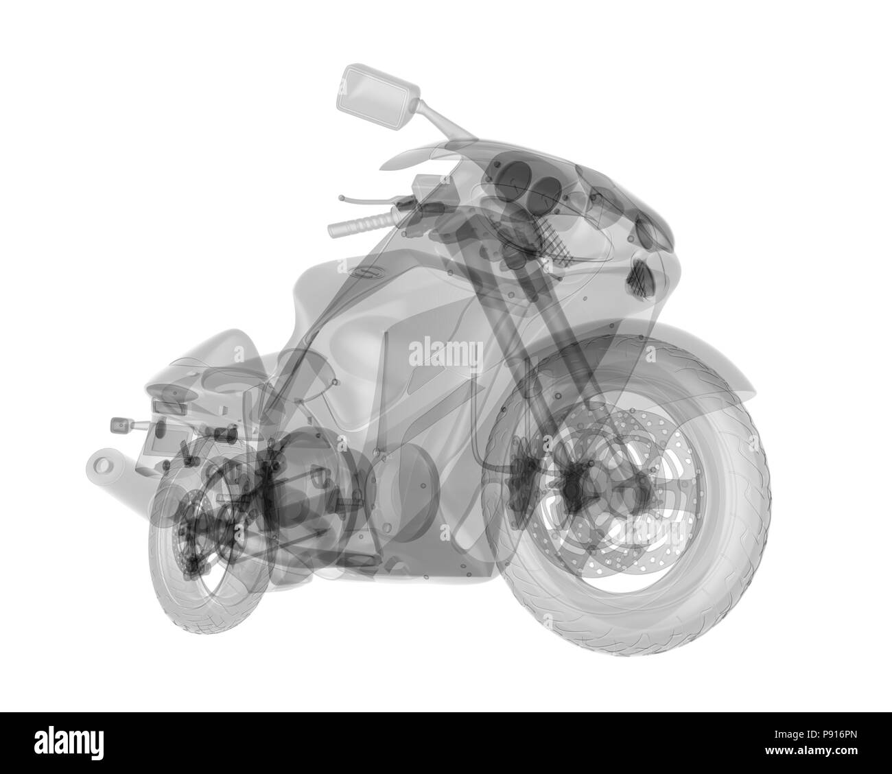 X-ray moto isolato. 3D render Foto Stock