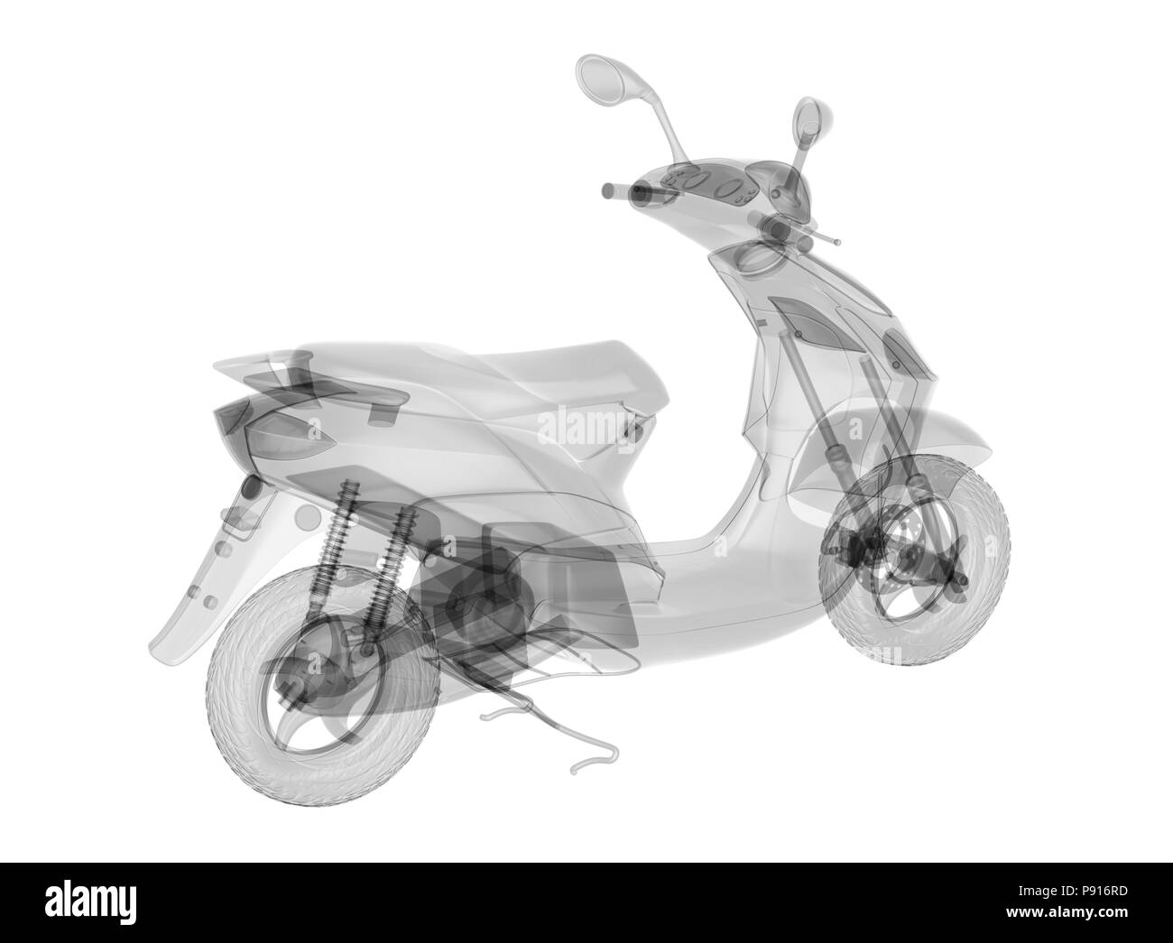 X-ray scooter isolato. 3D render Foto Stock