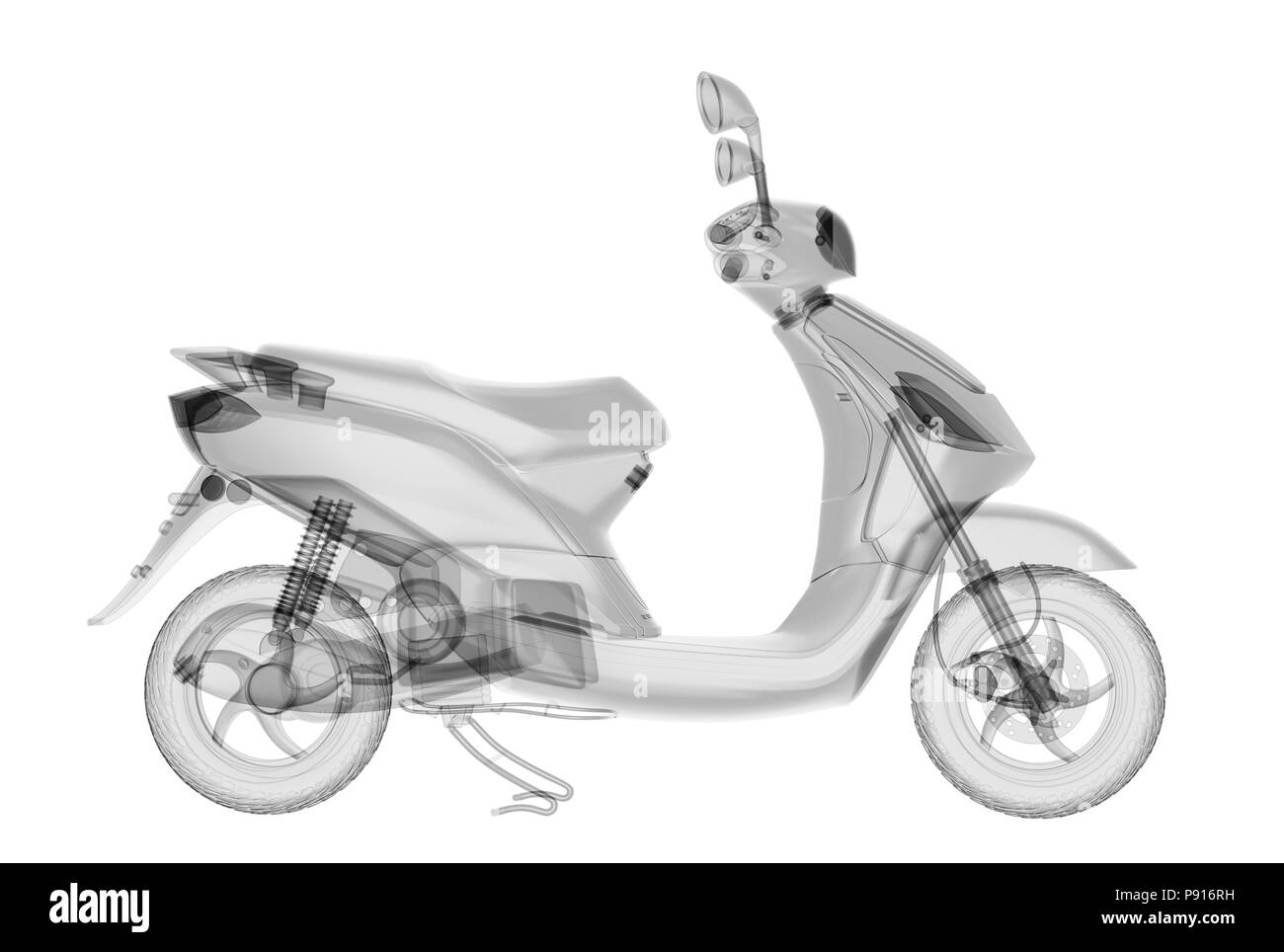 X-ray scooter isolato. 3D render Foto Stock