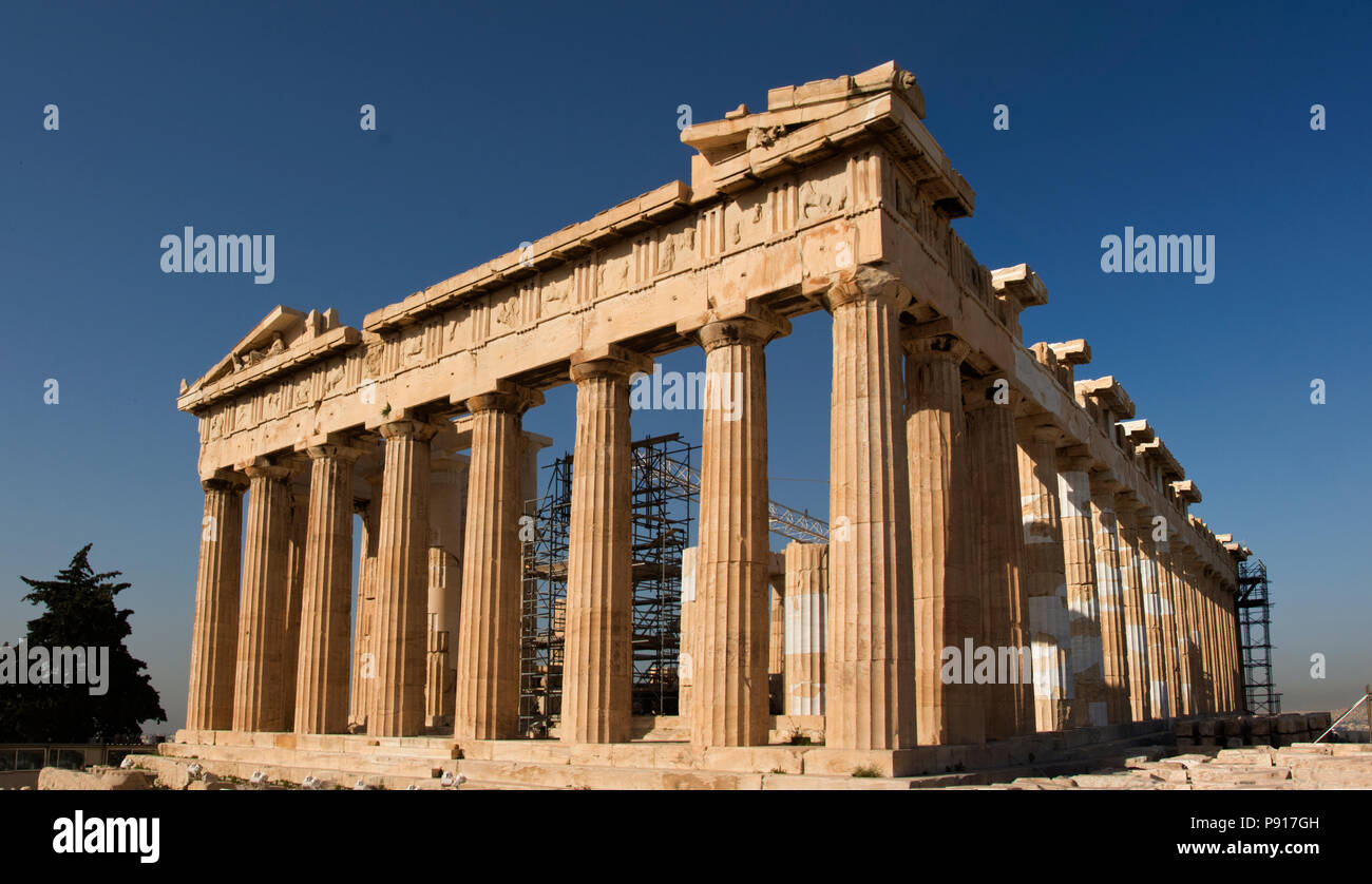 In Europa, in Grecia, Atene, l'Acropoli, il Partenone (BC 438) Foto Stock