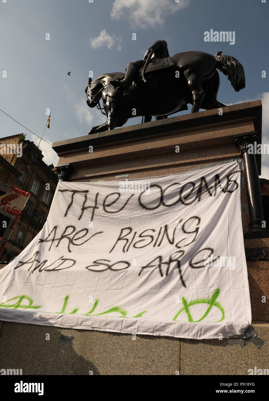 Londra, UK, 13 luglio 2018. Trump protesta, Glasgow George Square, Scozia, UK Credit: Kirsty Nichol/Alamy Live News Foto Stock