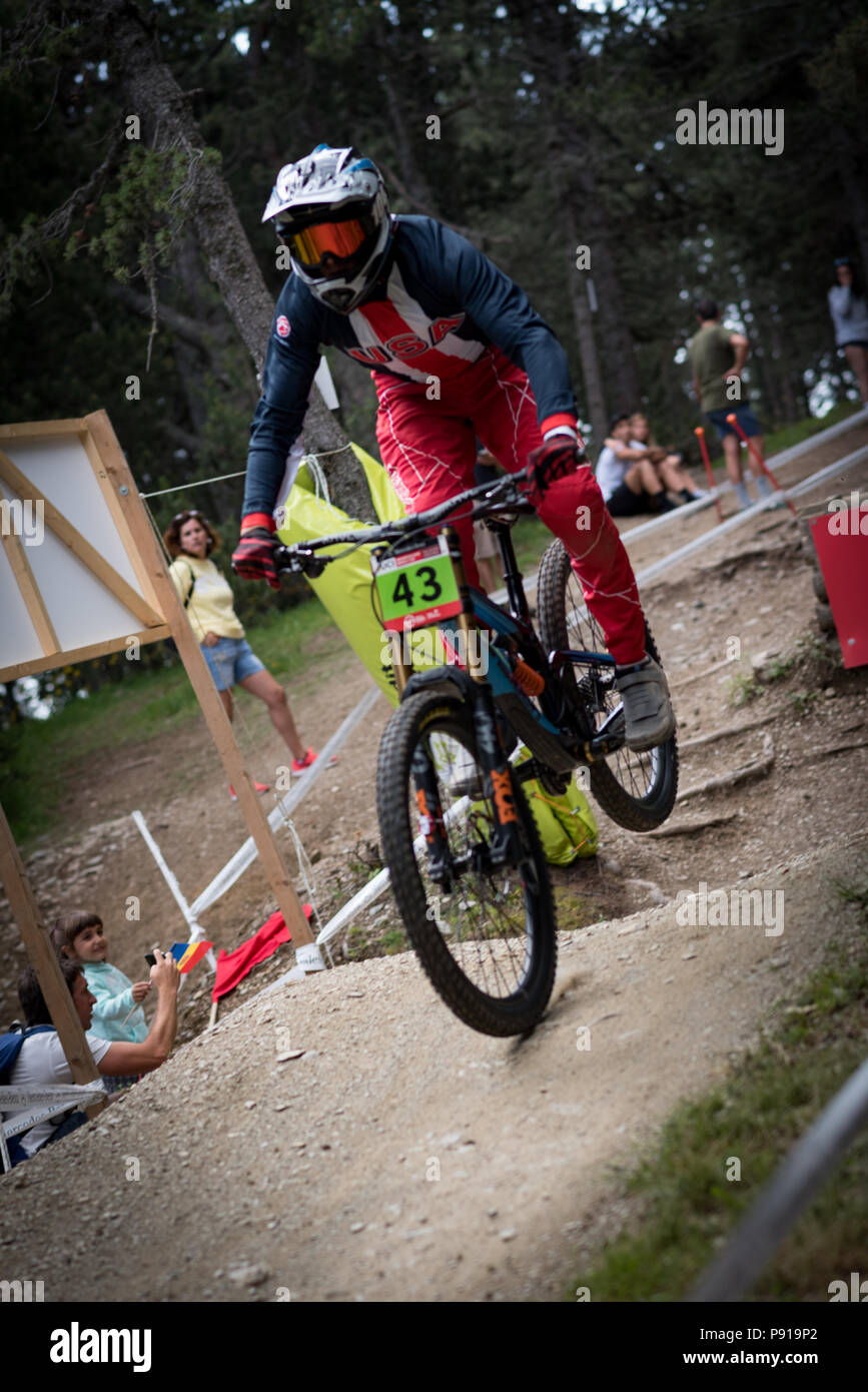 Vallnord, Andorra, 13 luglio 2018. 2018 Coppa del Mondo UCI Vallnord Andorra Credito: Martin Silva Cosentino/Alamy Live News Foto Stock