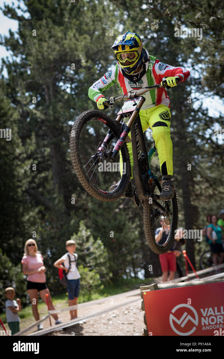 Vallnord, Andorra, 13 luglio 2018. 2018 Coppa del Mondo UCI Vallnord Andorra Credito: Martin Silva Cosentino/Alamy Live News Foto Stock