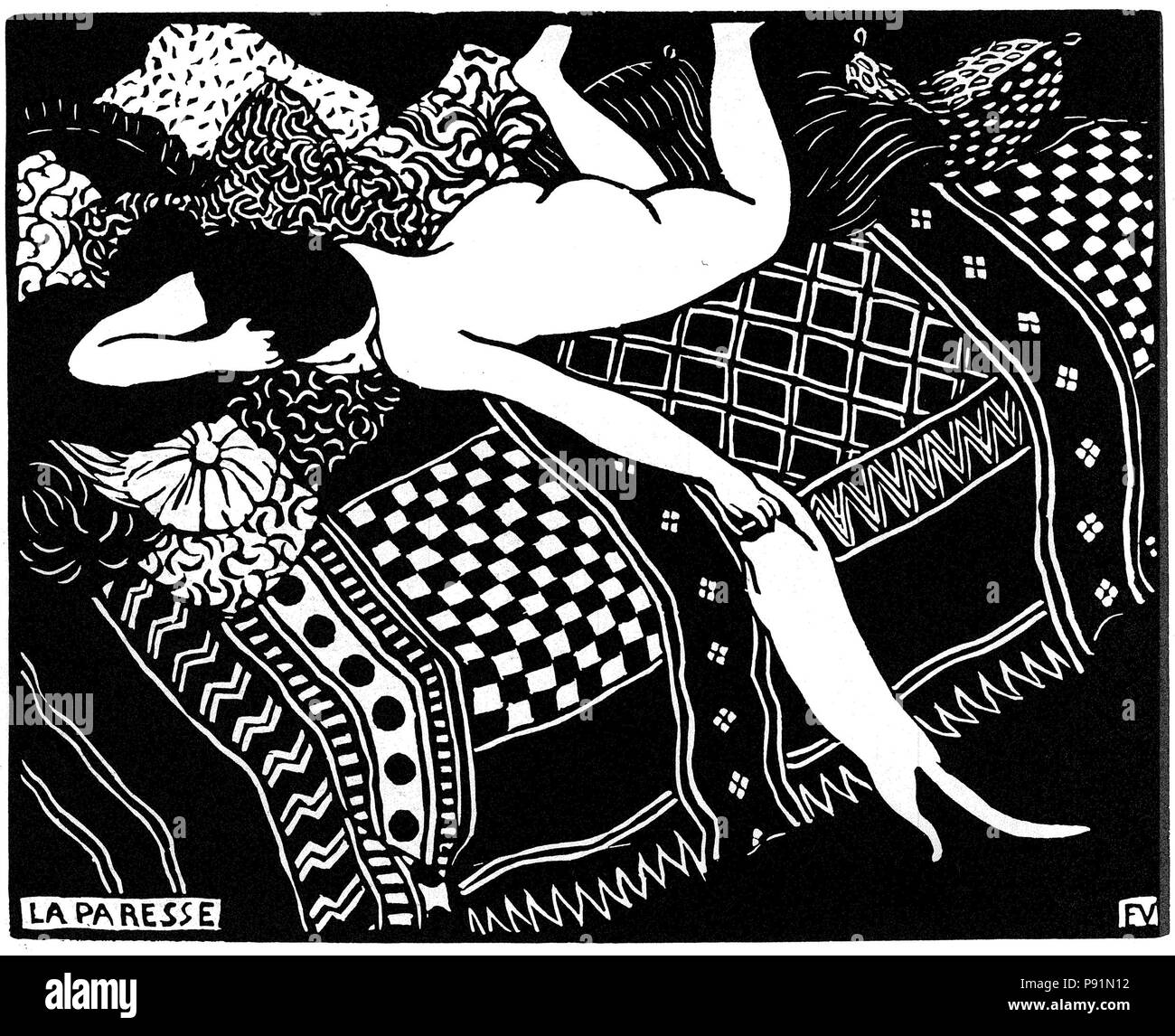 . 383 La-paresse-1896 Foto Stock