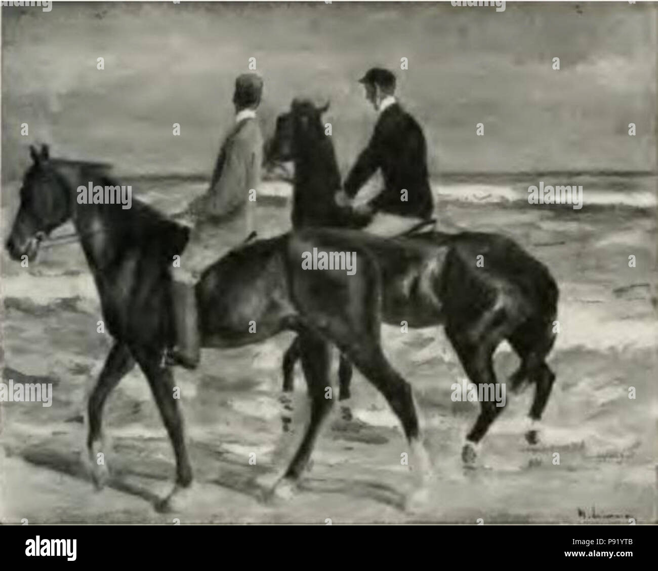 . 402 Max Liebermann Zwei Reiter am Strand bis 1939 Kunstsammlung David Friedmann Breslavia Foto Stock