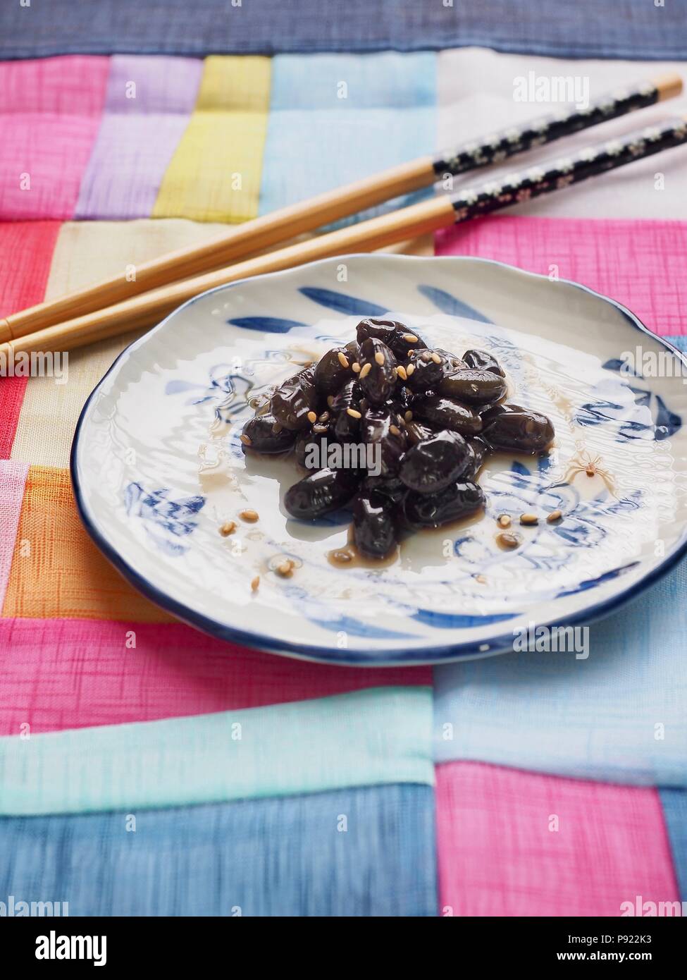 Asian Food fagiolo bollito lentamente la salsa di soia Foto Stock