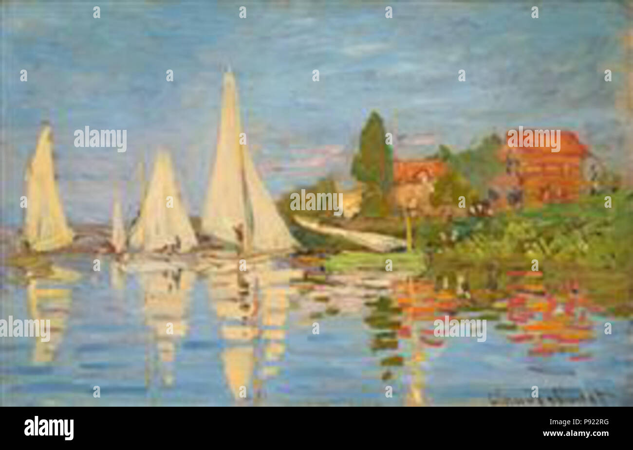 1art1 Claude Monet Poster Le Barche Rosse, Argenteuil, 1875 Stampa d'Arte 50x40 cm