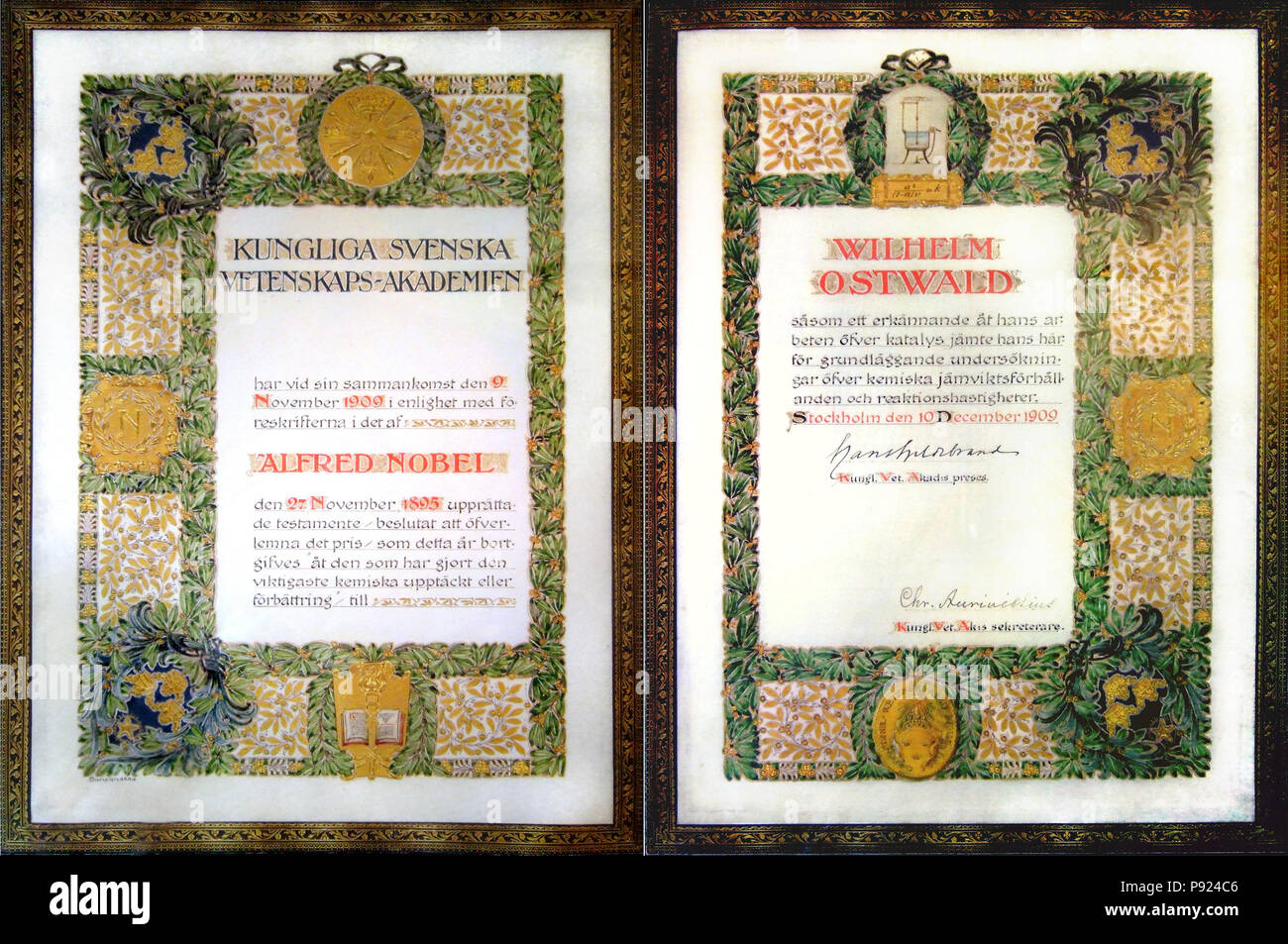 . 433 Premio Nobel certificato per Wilhelm Ostwald 1909 - Chimica Foto Stock