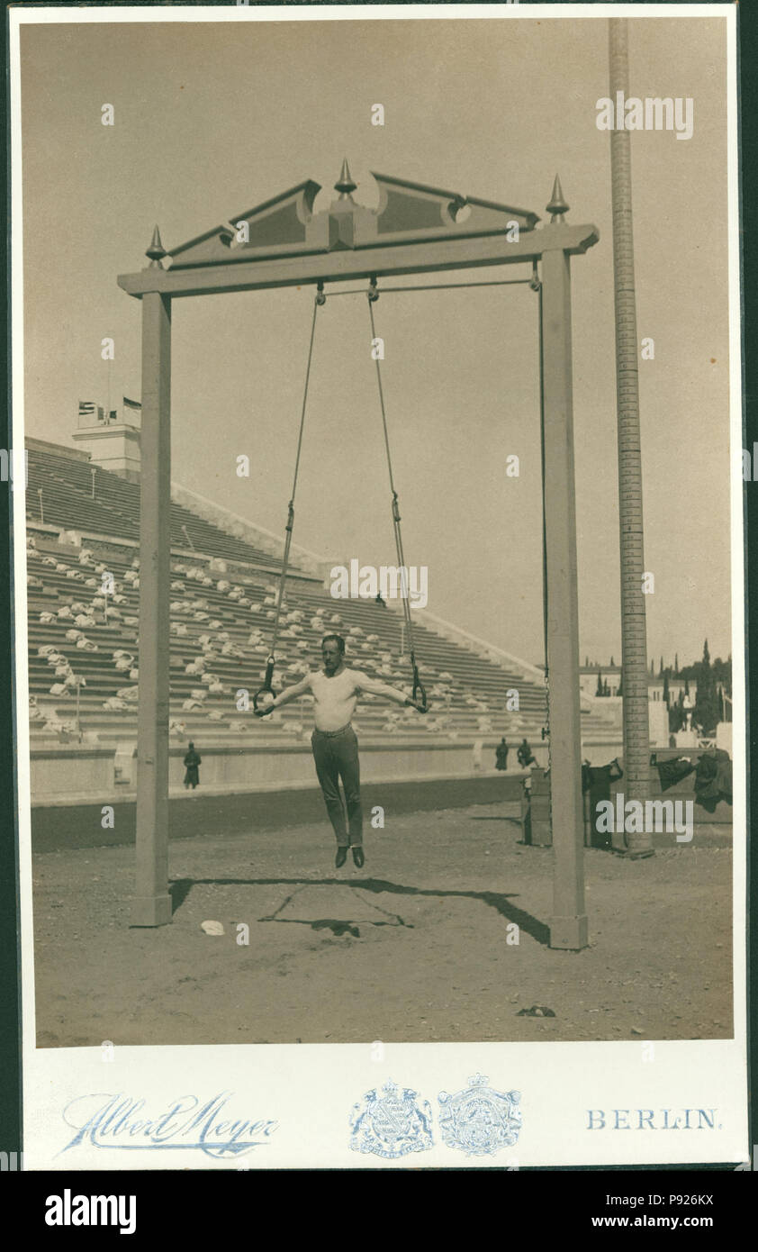 . 417 Meyer Albert - Giochi Olimpici, 1896; l'atleta Herman Weingartner, terzo in anelli - Foto Stock