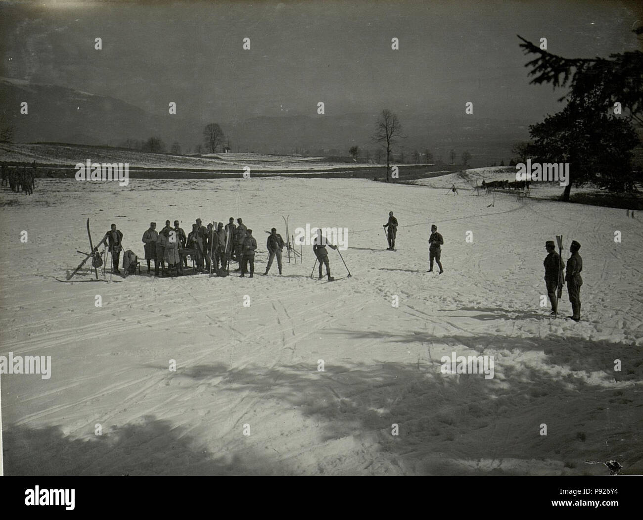 418 Militär Skilaufen a Villach. Offizierslaufen Ziel. (BildID 15468046) Foto Stock