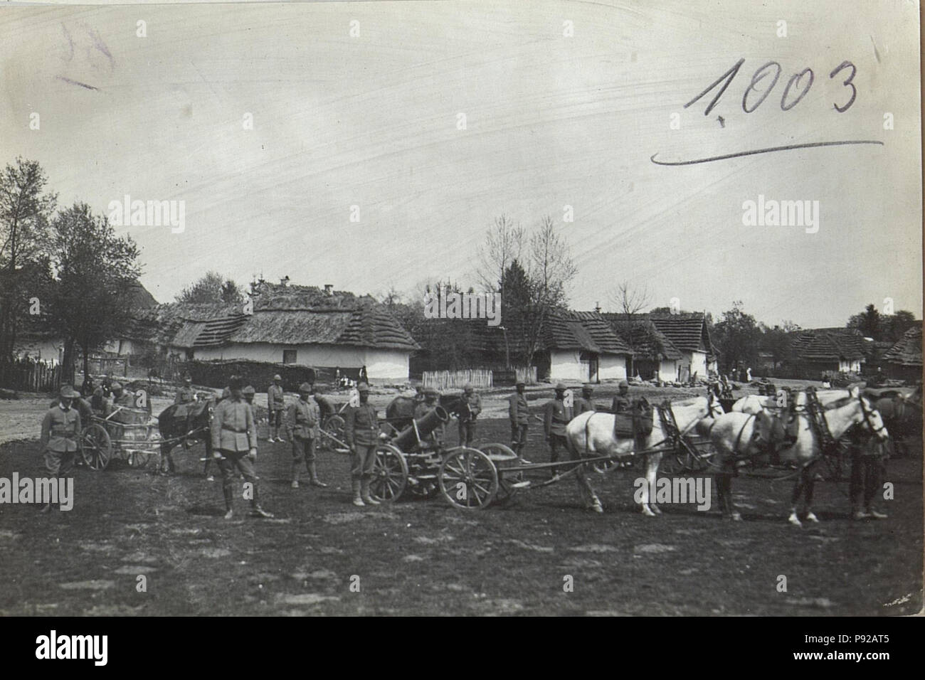 440 Oesterr.-UNG.22 cm-Minenwerfer mit türk.Bedienung und Bespannung. (BildID 15727964) Foto Stock