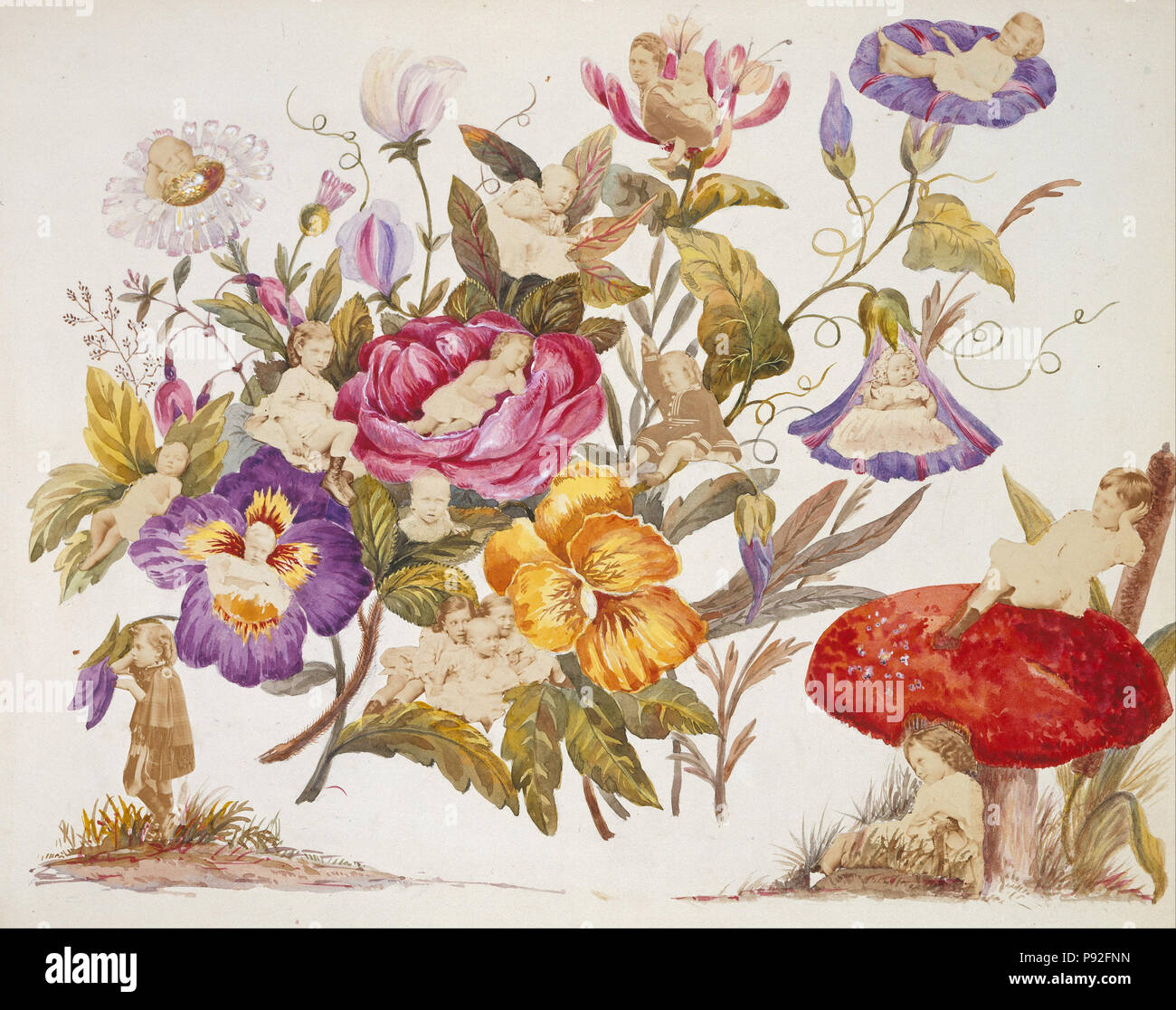 . 475 La regina Alexandra (1844-1925), quando la principessa di Galles - Album dei disegni e dei modelli dipinti da Alexandra, Principessa di Galles, che incorpora le fotografie, 1866-1869 - Foto Stock