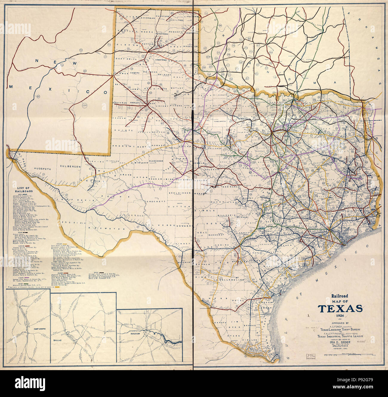 476 Railroad mappa del Texas, 1926 2004629147 LOC Foto Stock