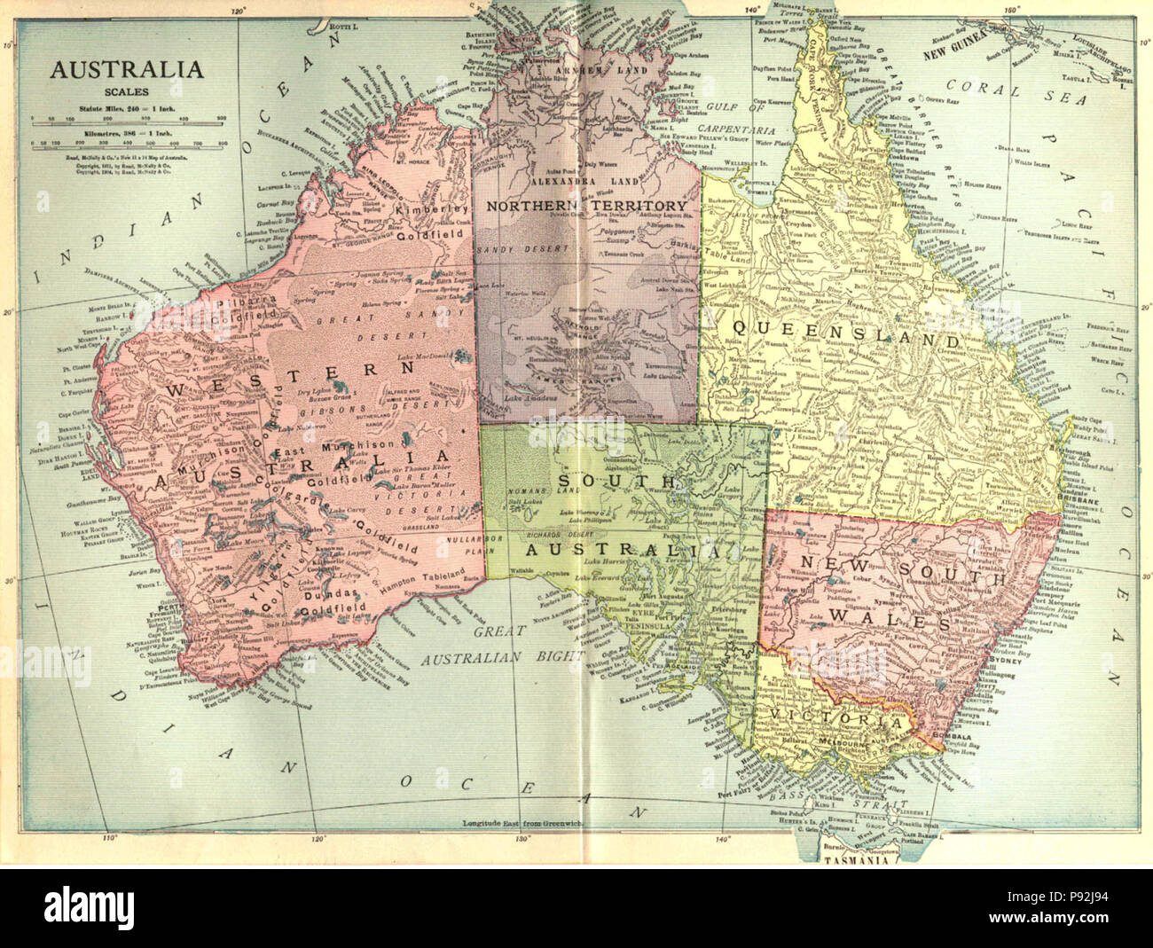 437 NSRW Mappa di Australia Foto Stock
