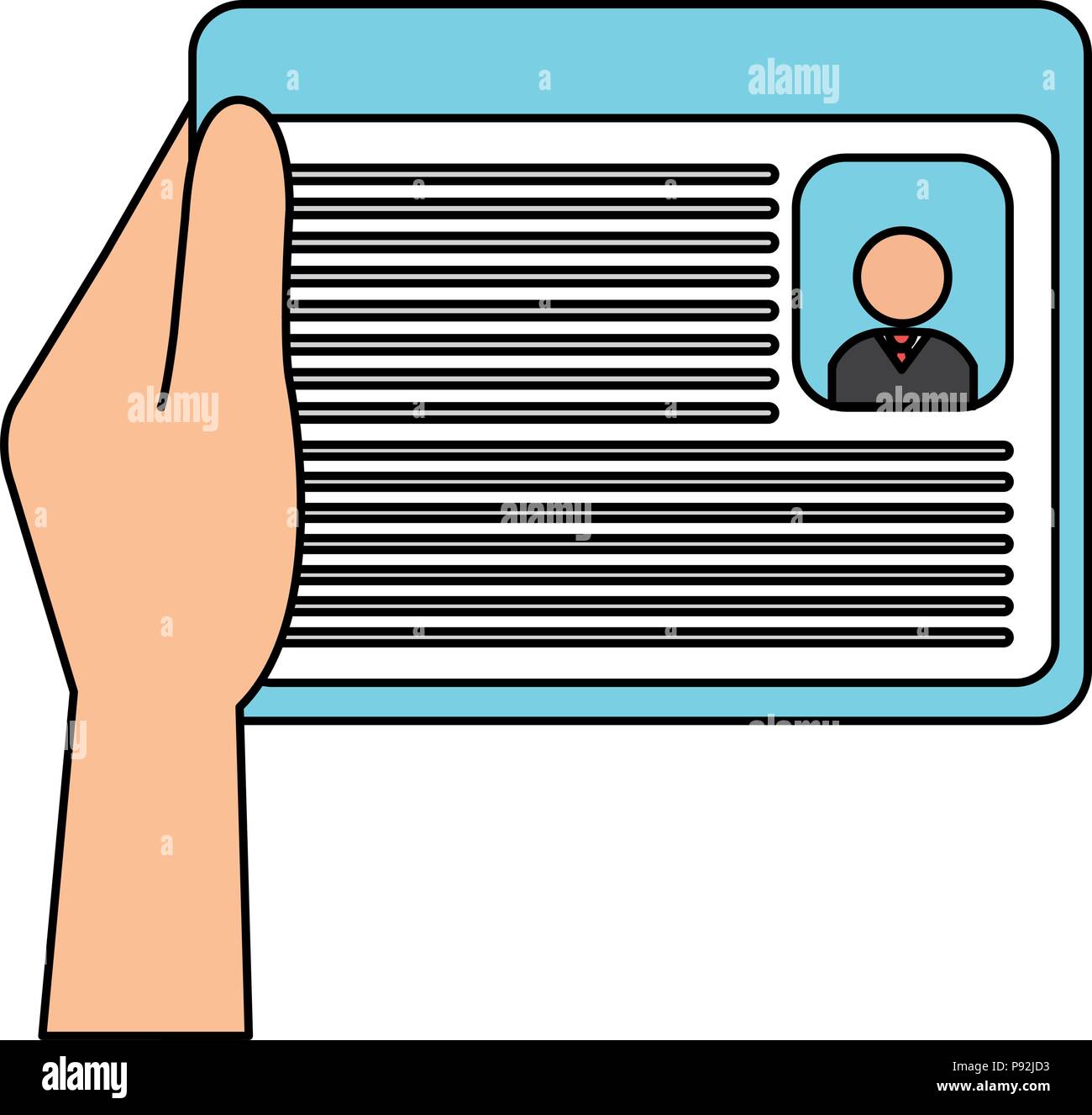 Mano con id documento Illustrazione Vettoriale