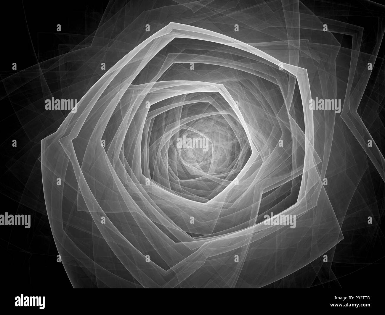 Singolarità tecnologica effetto, generato dal computer intensità astratta mappa in bianco e nero, rendering 3D Foto Stock