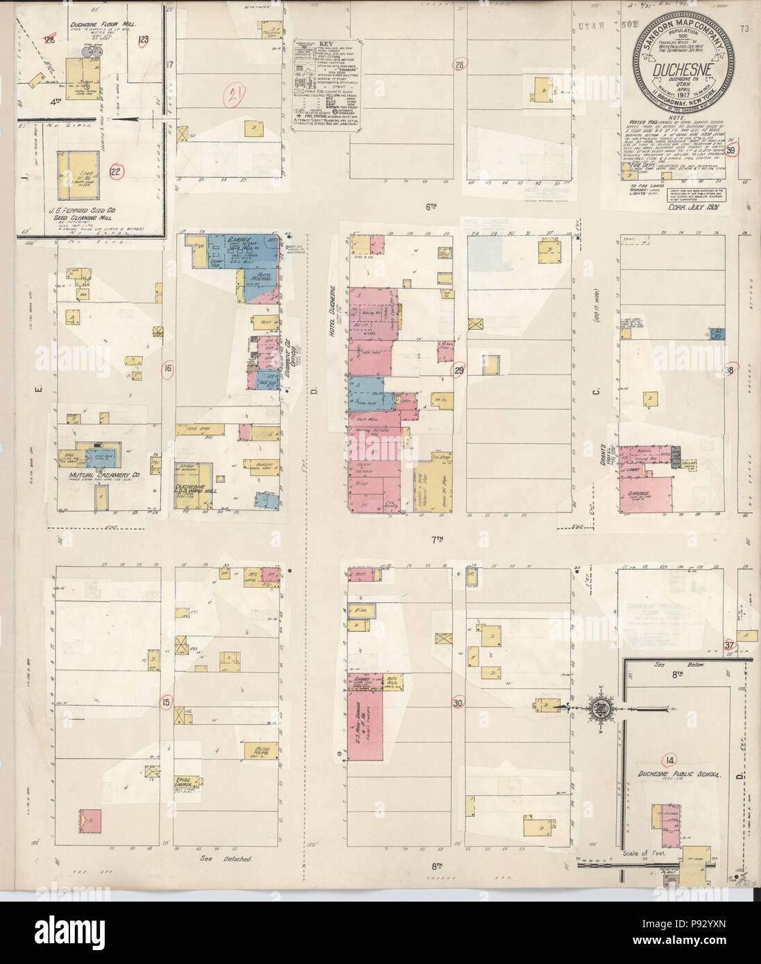 . 497 Sanborn Assicurazione incendi mappa da Duchesne Duchesne County, Utah. LOC sanborn08840 002 Foto Stock