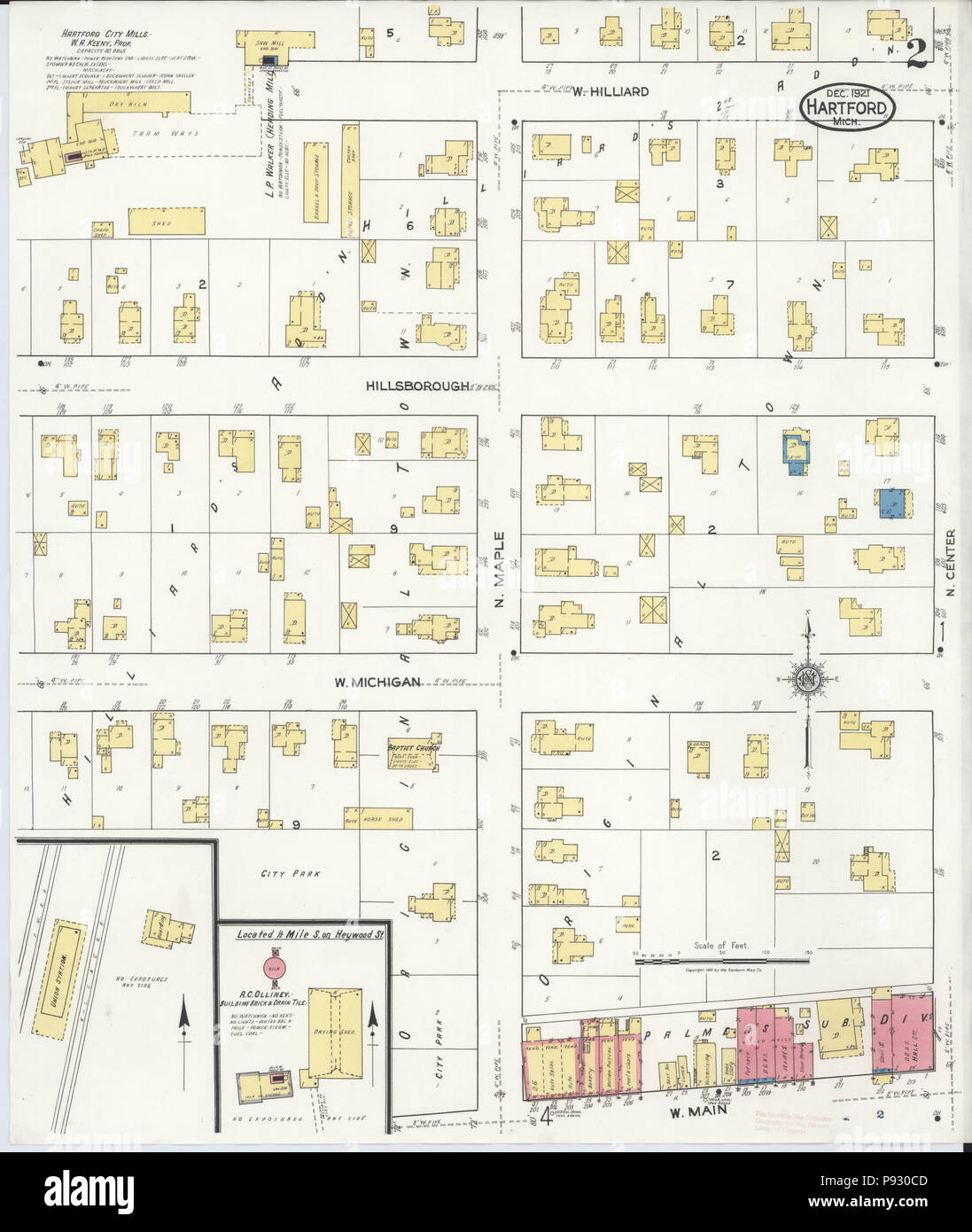 . 499 Sanborn Assicurazione incendi mappa da Hartford, Van Buren County, Michigan. LOC sanborn04035 004-3 Foto Stock