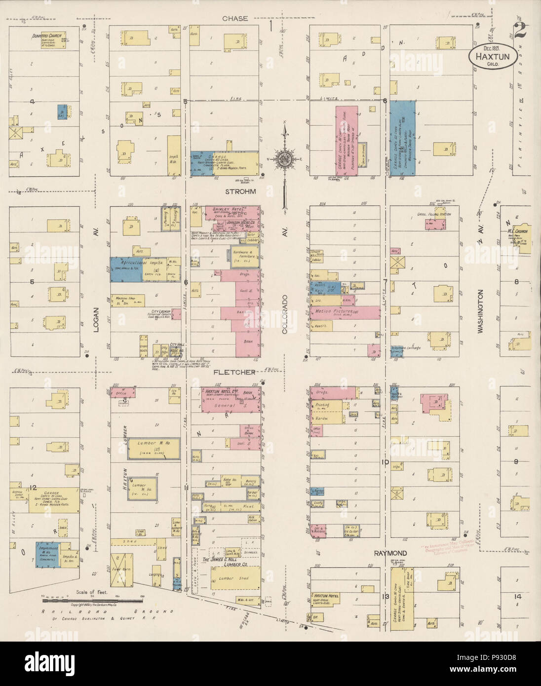 500 Sanborn Assicurazione incendi mappa da Haxtun, Phillips County, Colorado. LOC sanborn01012 002-2 Foto Stock