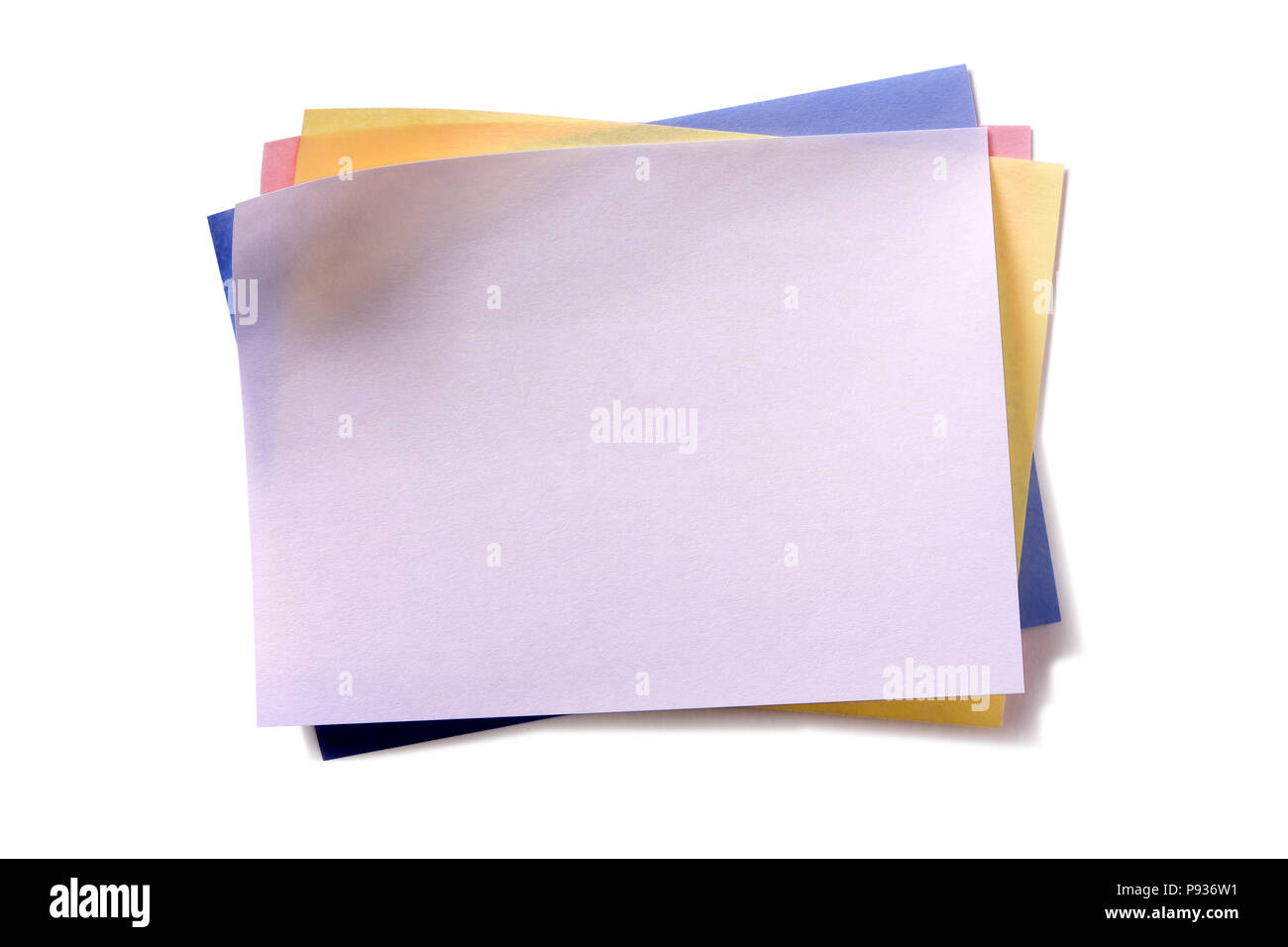 Diversi sticky post note di colori diversi Foto Stock