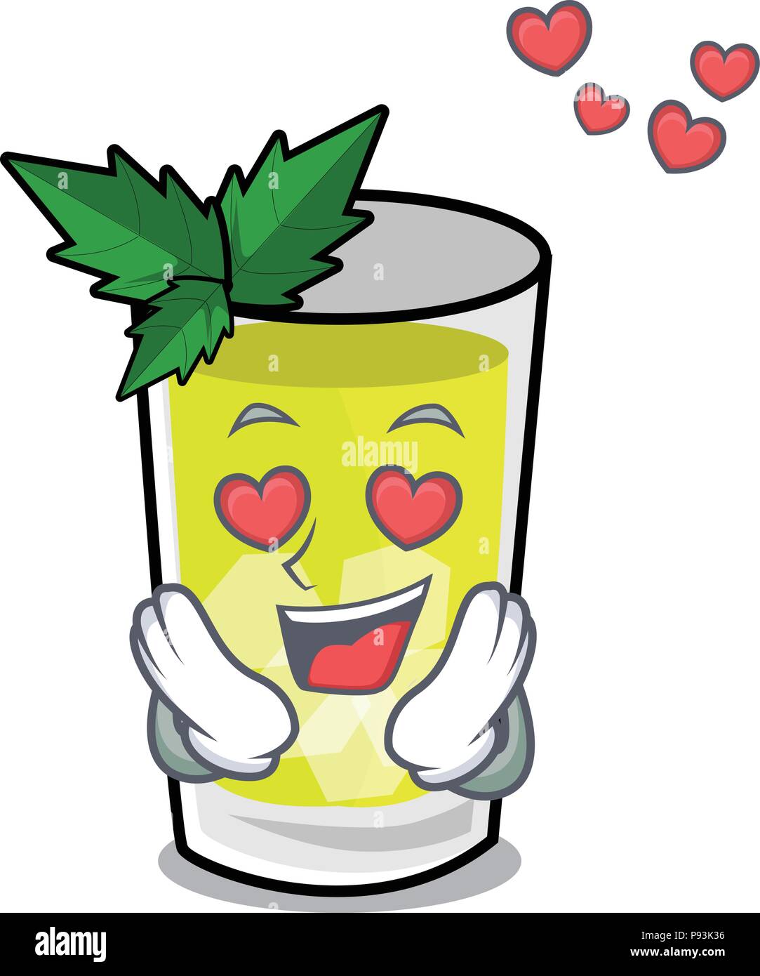 In amore Mint Julep mascotte cartoon Illustrazione Vettoriale