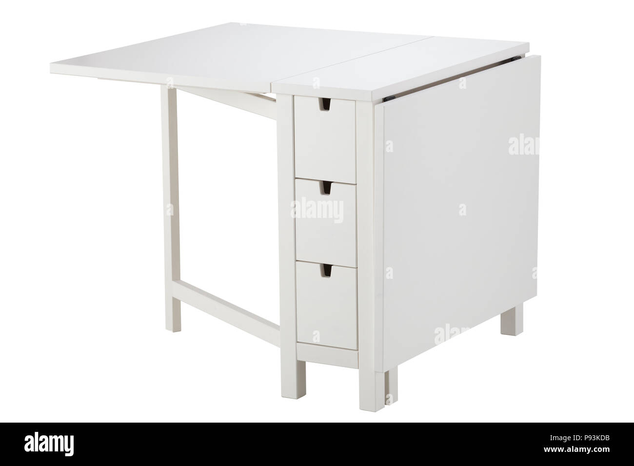 Bianco tavola di prolunga isolato su sfondo bianco. Includere il percorso di clipping Foto Stock