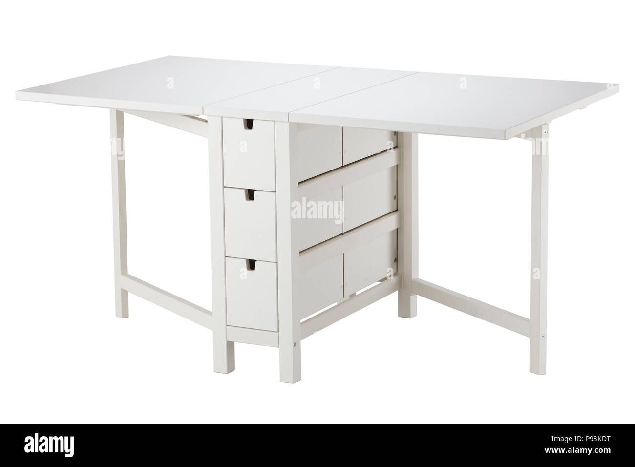 Bianco tavola di prolunga isolato su sfondo bianco. Includere il percorso di clipping Foto Stock