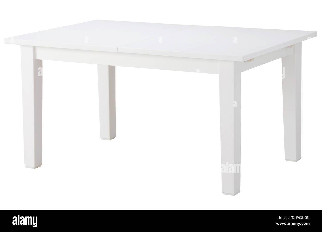 Bianco tavola di prolunga isolato su sfondo bianco. Includere il percorso di clipping Foto Stock