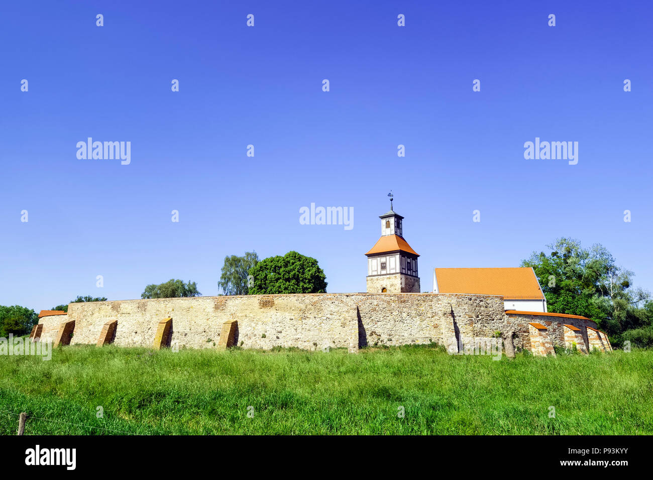 Il castello di Walternienburg vicino a Zerbst/Anhalt, Sassonia-Anhalt, Germania Foto Stock