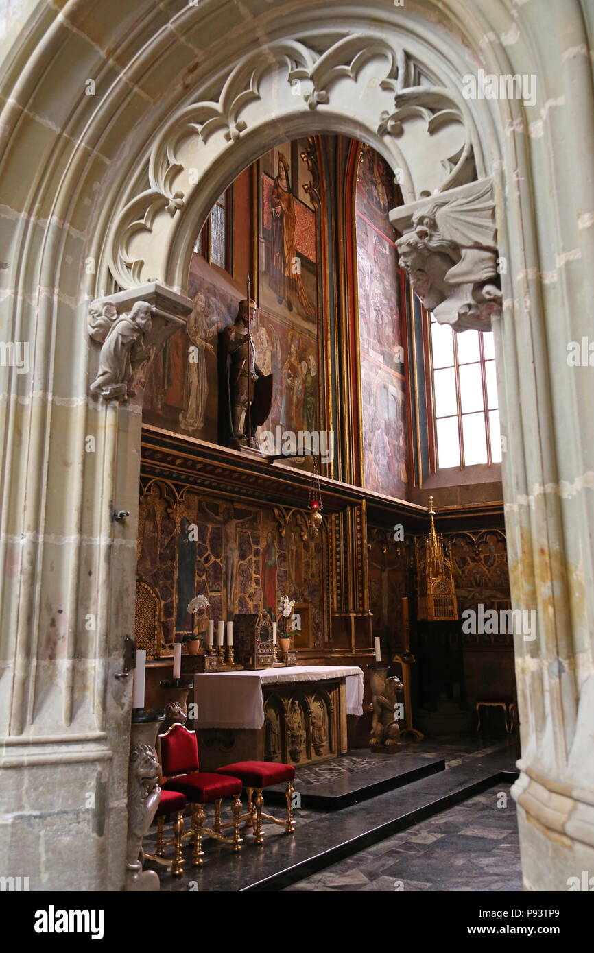 Cappella di San Venceslao, San Vito la cattedrale e il Castello di Praga, Hradčany, Praga Cechia (Repubblica Ceca), Europa Foto Stock