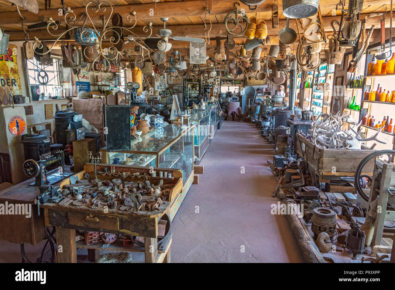 Nuovo Messico, Cerrillos, situato al di fuori della pista di turchese, National Scenic Byway, membro Hwy 14, Mining Museum Foto Stock