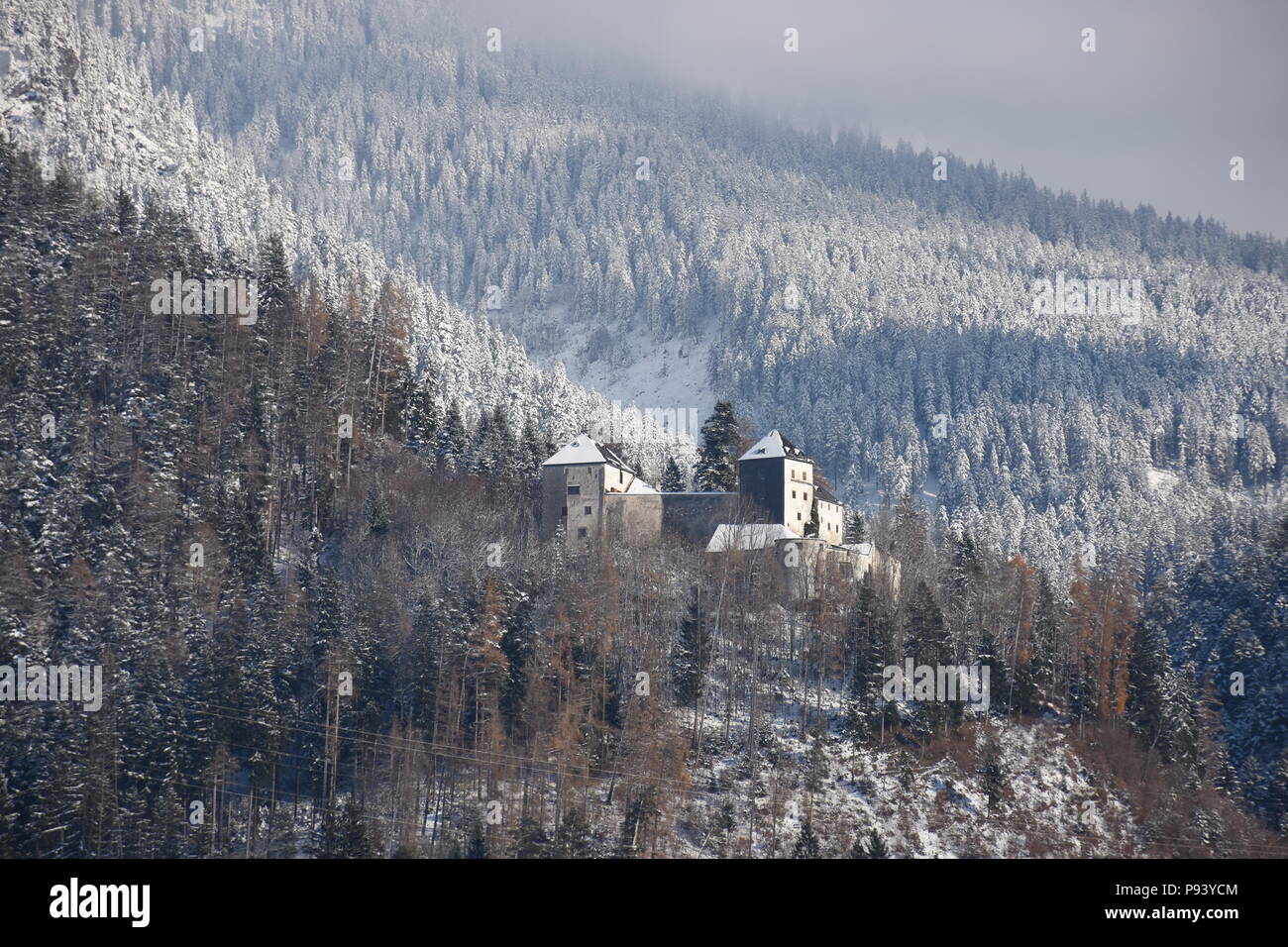 Saalfelden, Burg, Schloss, Mittelalter, Lichtenberg, Pfleggericht, Gericht, Festung, Pfleger, Adel, Salisburgo, Österreich, Breithorn, Selbhorn, Steiner Foto Stock