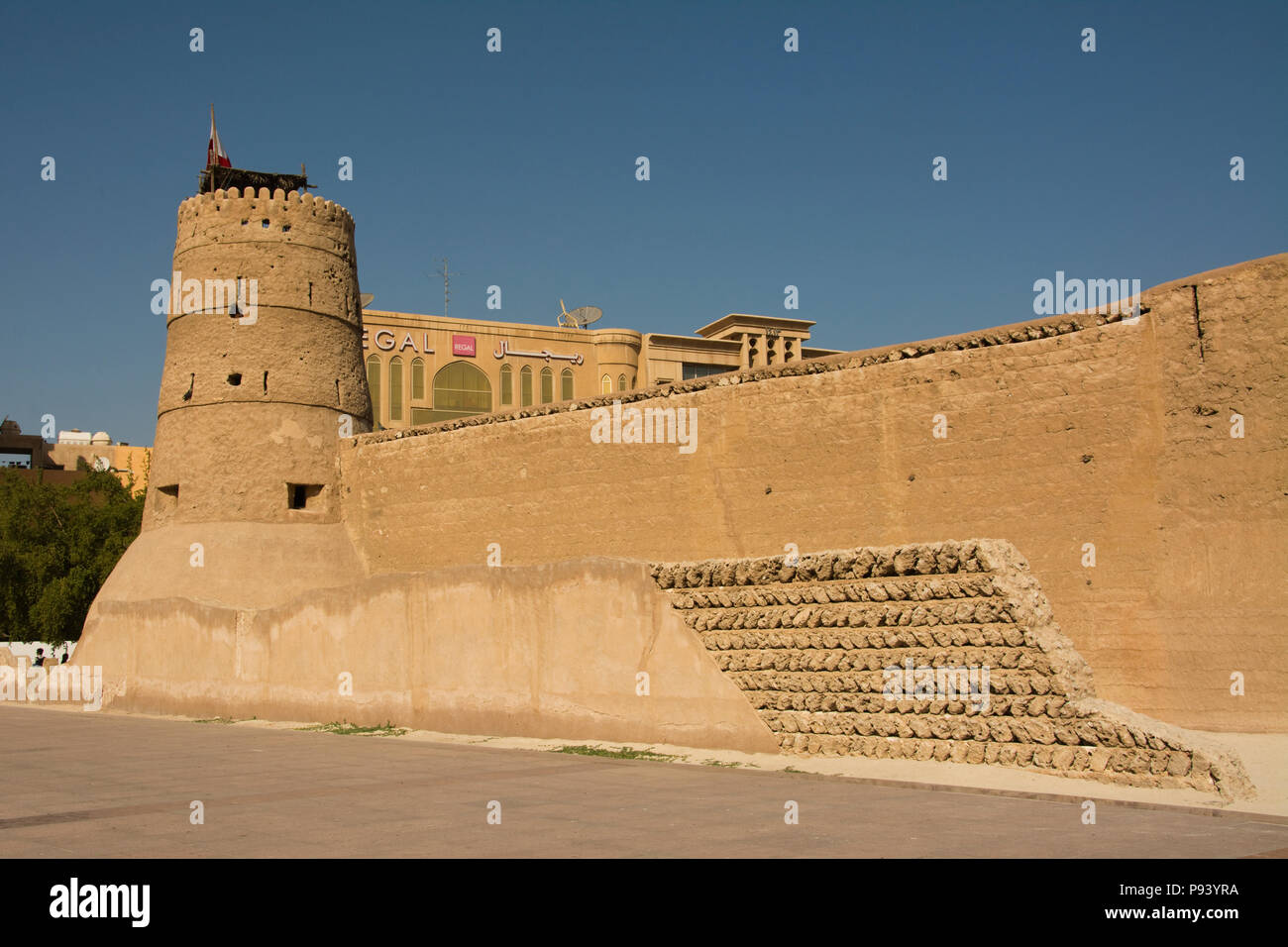 Emirati Arabi Uniti, Emirati arabi uniti, Dubai City, Dubai Museum, pareti originali della città di Dubai (1800 AD) Foto Stock