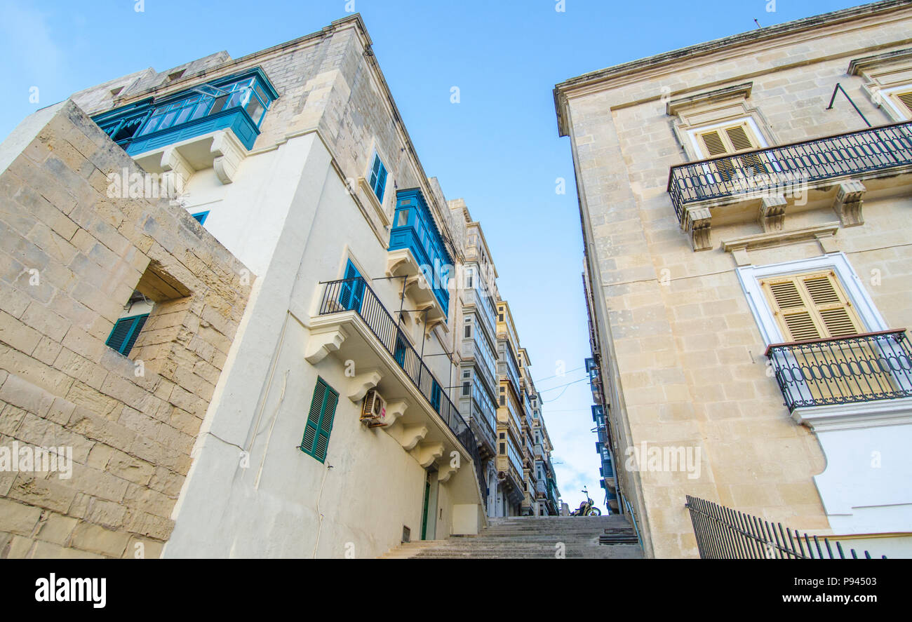 Strade di La Valletta Foto Stock