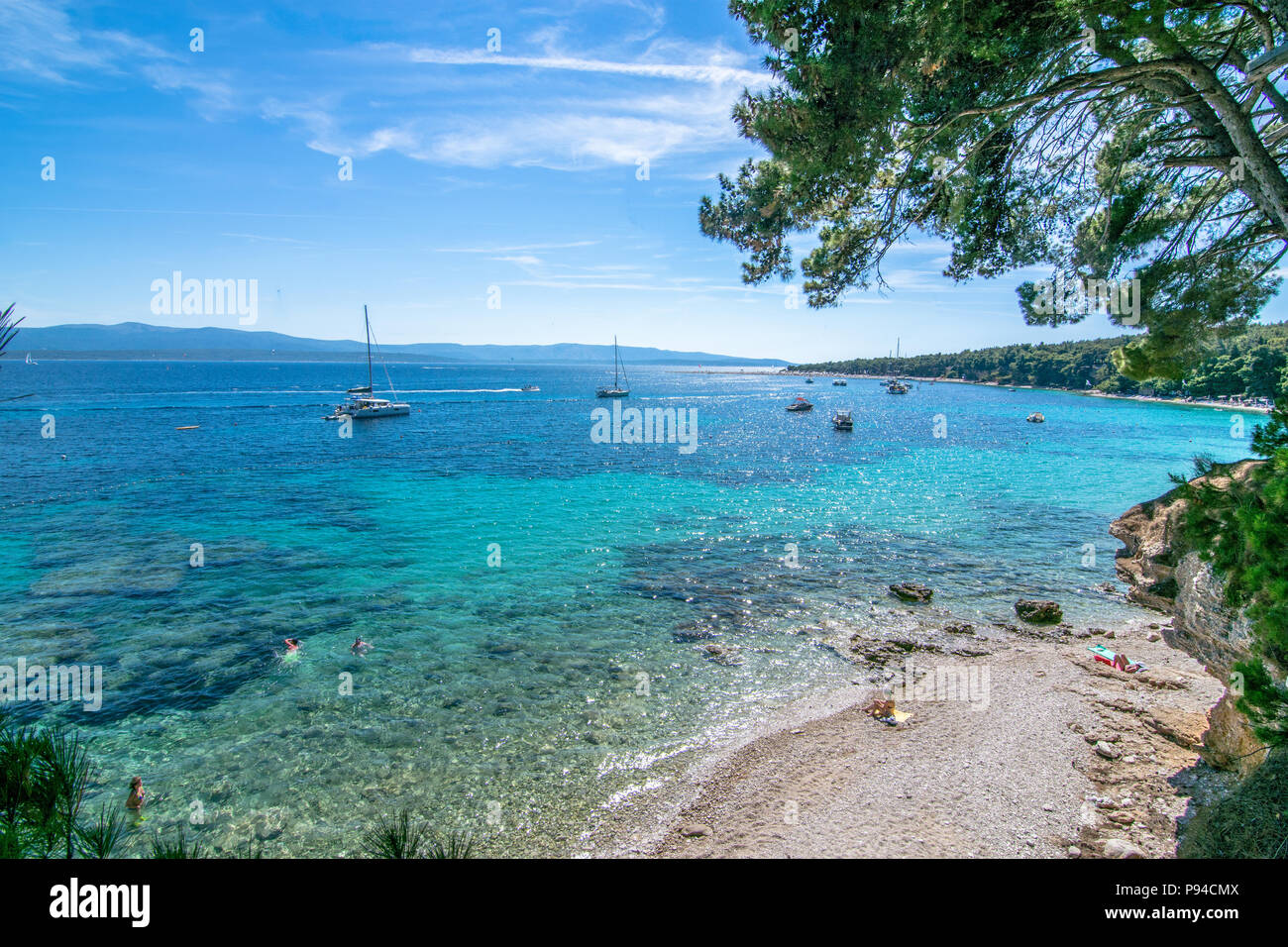 Bellissima spiaggia in Croazia Isola di Brac Foto Stock