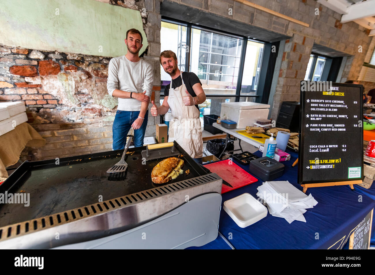 Raggiungere Finzels Street Market alimentare nella fermentazione edificio nord Foto Stock