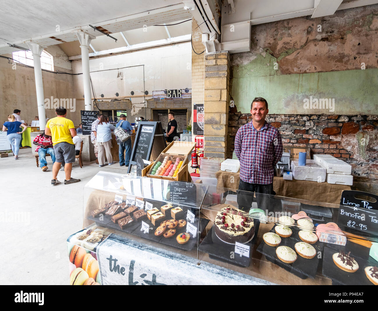 Raggiungere Finzels Street Market alimentare nella fermentazione edificio nord Foto Stock