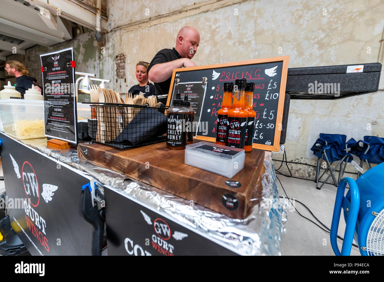 Raggiungere Finzels Street Market alimentare nella fermentazione edificio nord Foto Stock
