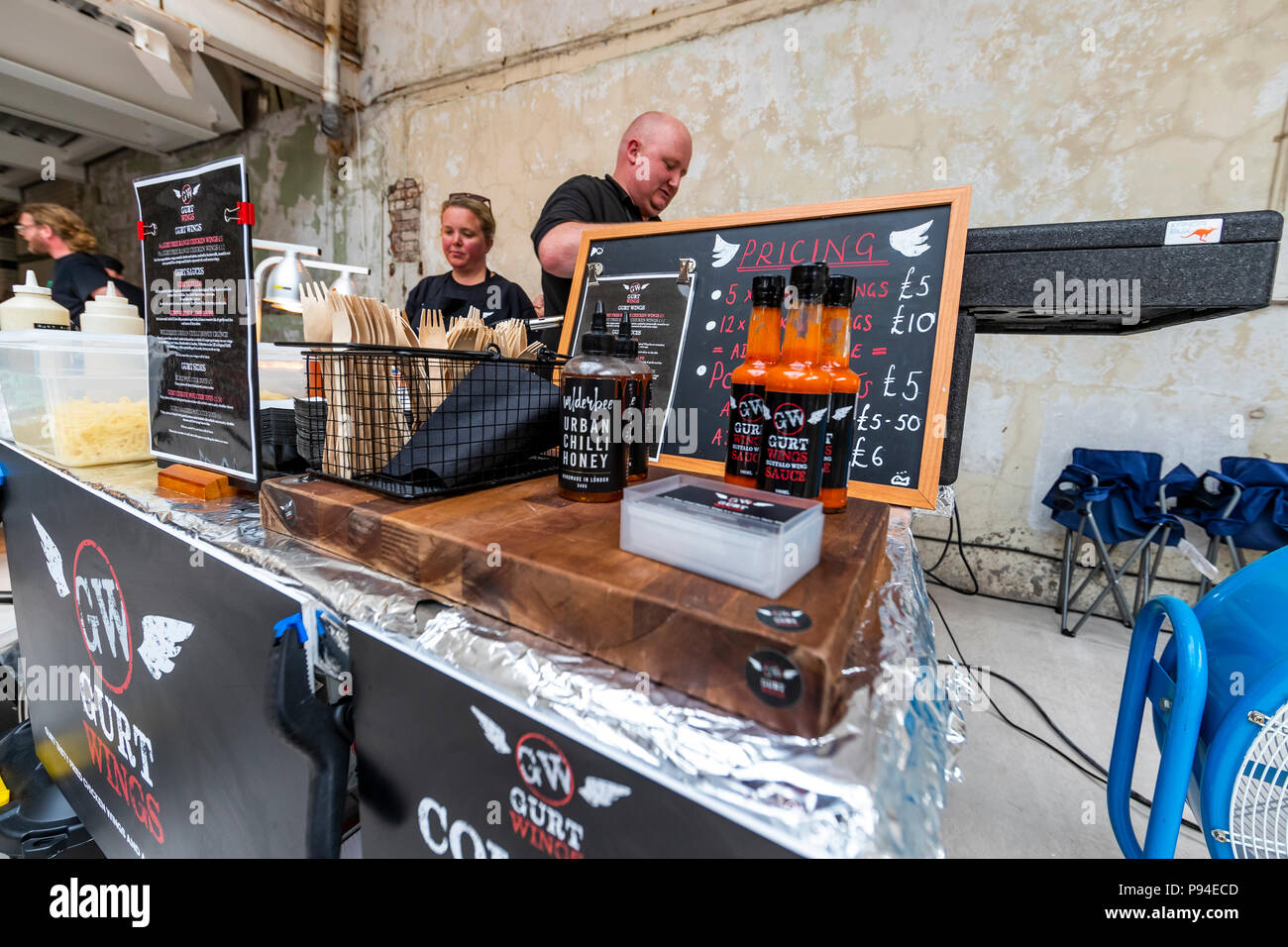 Raggiungere Finzels Street Market alimentare nella fermentazione edificio nord Foto Stock