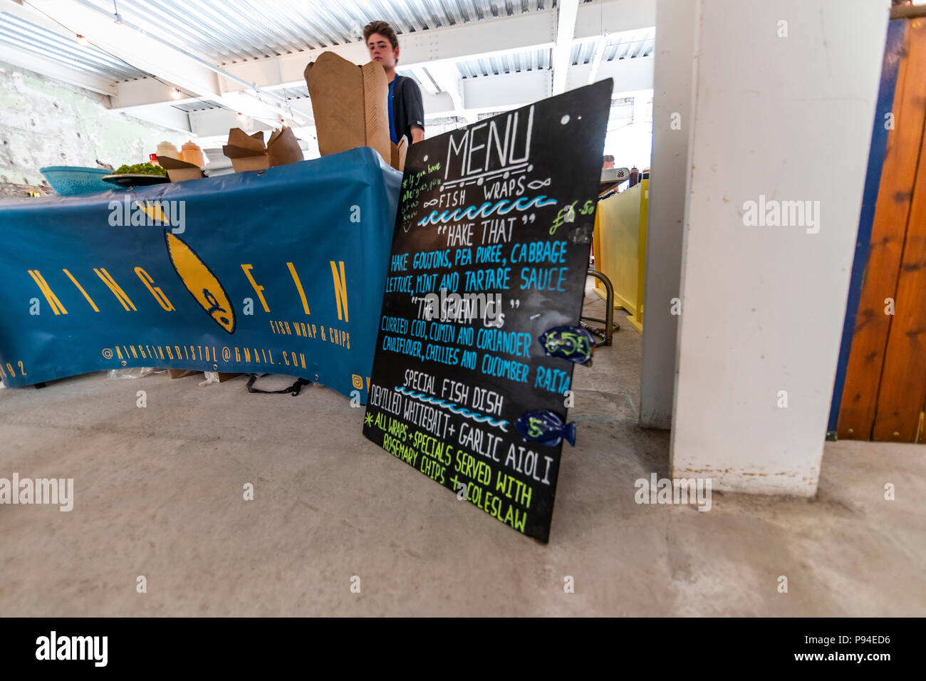 Raggiungere Finzels Street Market alimentare nella fermentazione edificio nord Foto Stock