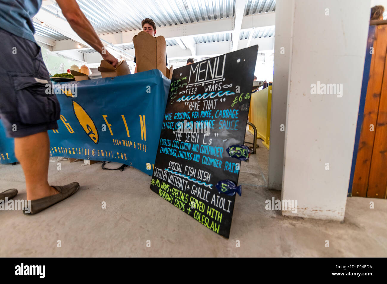 Raggiungere Finzels Street Market alimentare nella fermentazione edificio nord Foto Stock