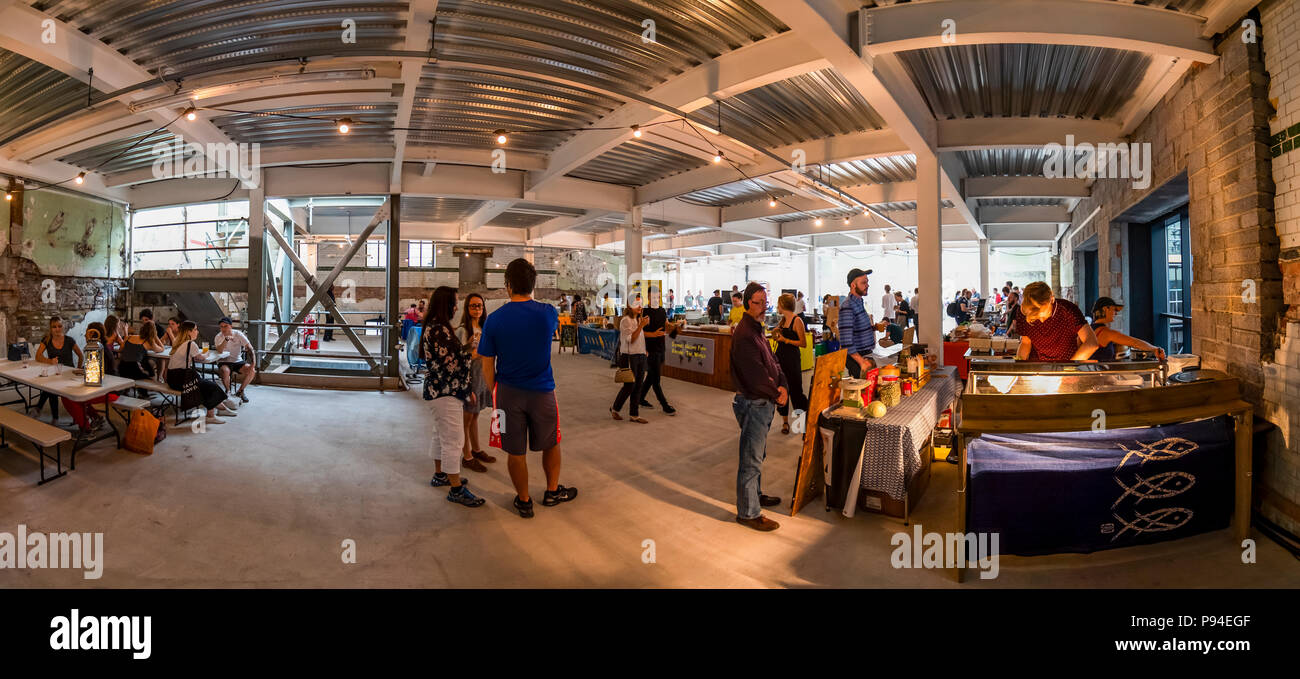 Raggiungere Finzels Street Market alimentare nella fermentazione edificio nord Foto Stock