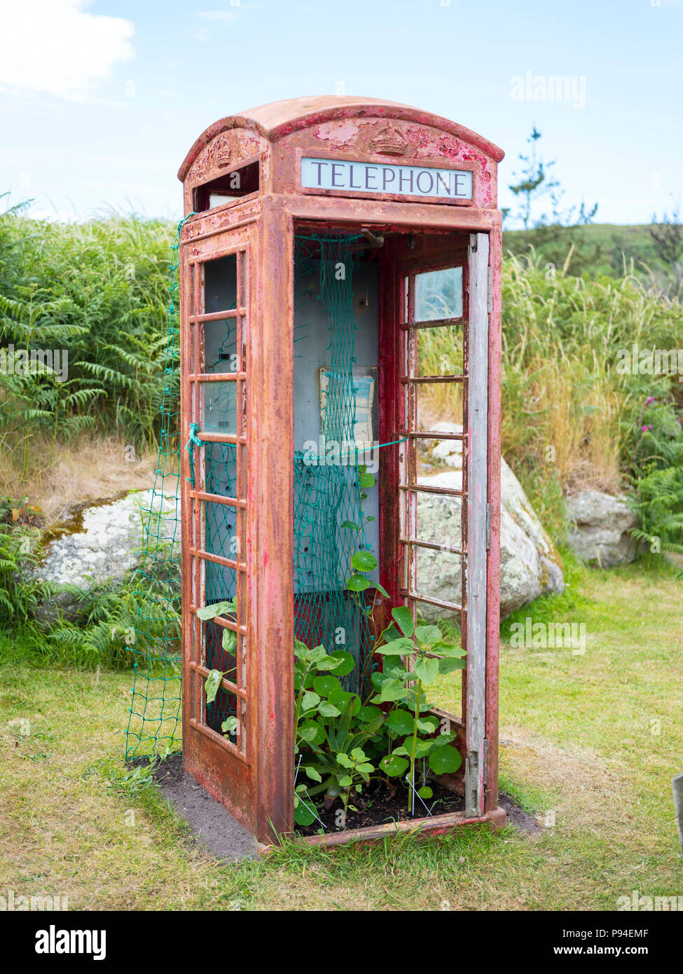 Una casella telefono sulle Isole Scilly. Foto Stock