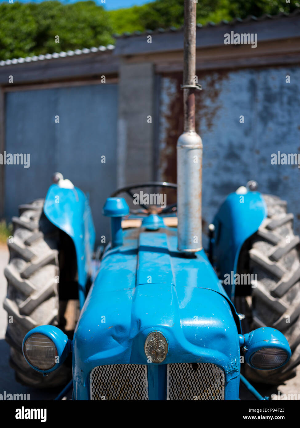 Un trattore su isole Scilly. Foto Stock