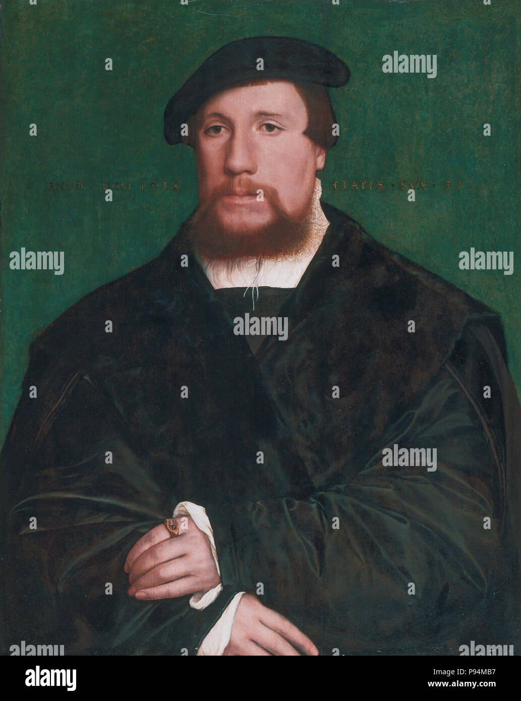 Un mercante anseatica, da Hans Holbein il Giovane. Foto Stock