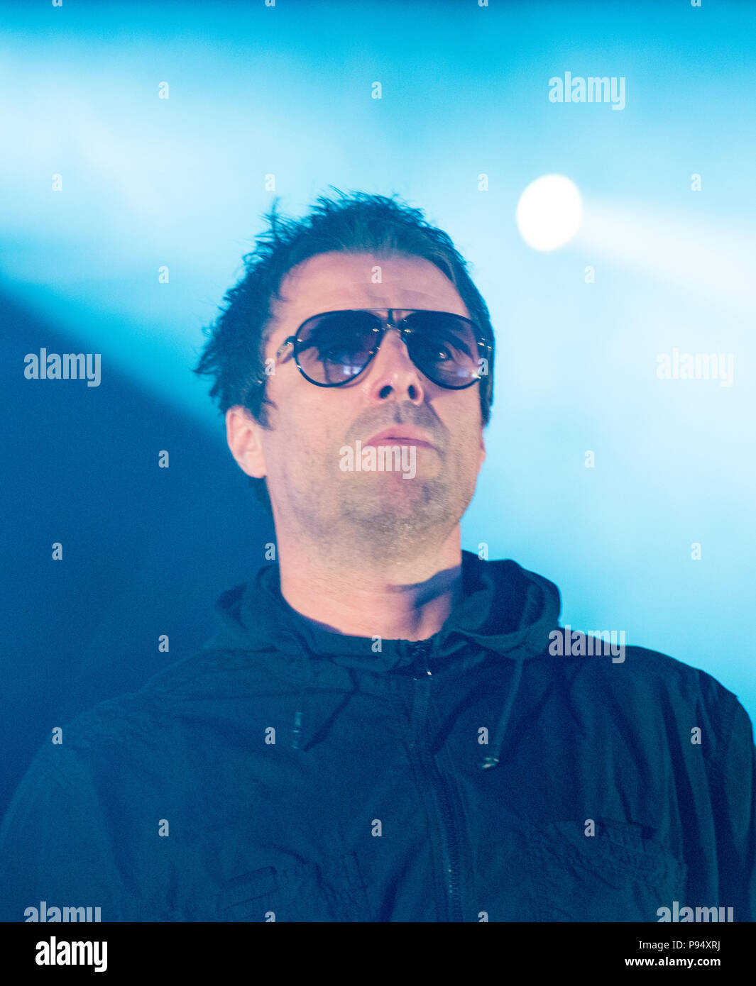 Liam Gallagher esecuzione dal vivo un concerto a sorpresa al Festival Latitude, Henham Park, Suffolk, Inghilterra, 14 luglio, 2018 Foto Stock