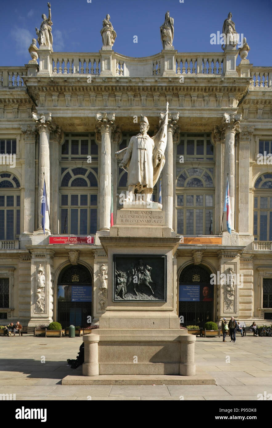 Palazzo Madama antico e il museo di arti decorative, Piazza Castello, Torino, Italia. Foto Stock